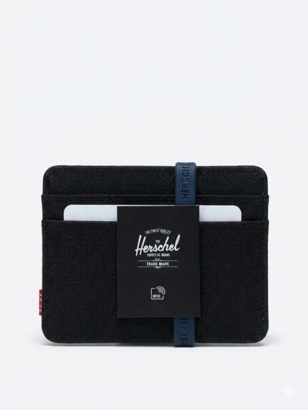 Herschel Supply Company Black Wallet/Cardholder with Blue Rubber Band
